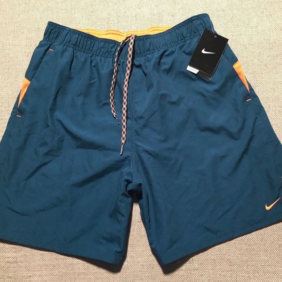 Mens Blue Swim Shorts Mesh Lining Sz M